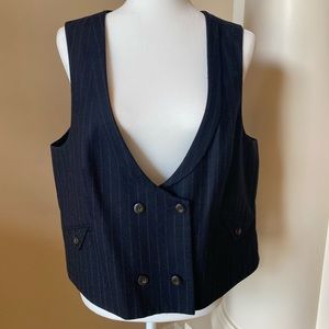 Navy Pinstripe Vest by GAP